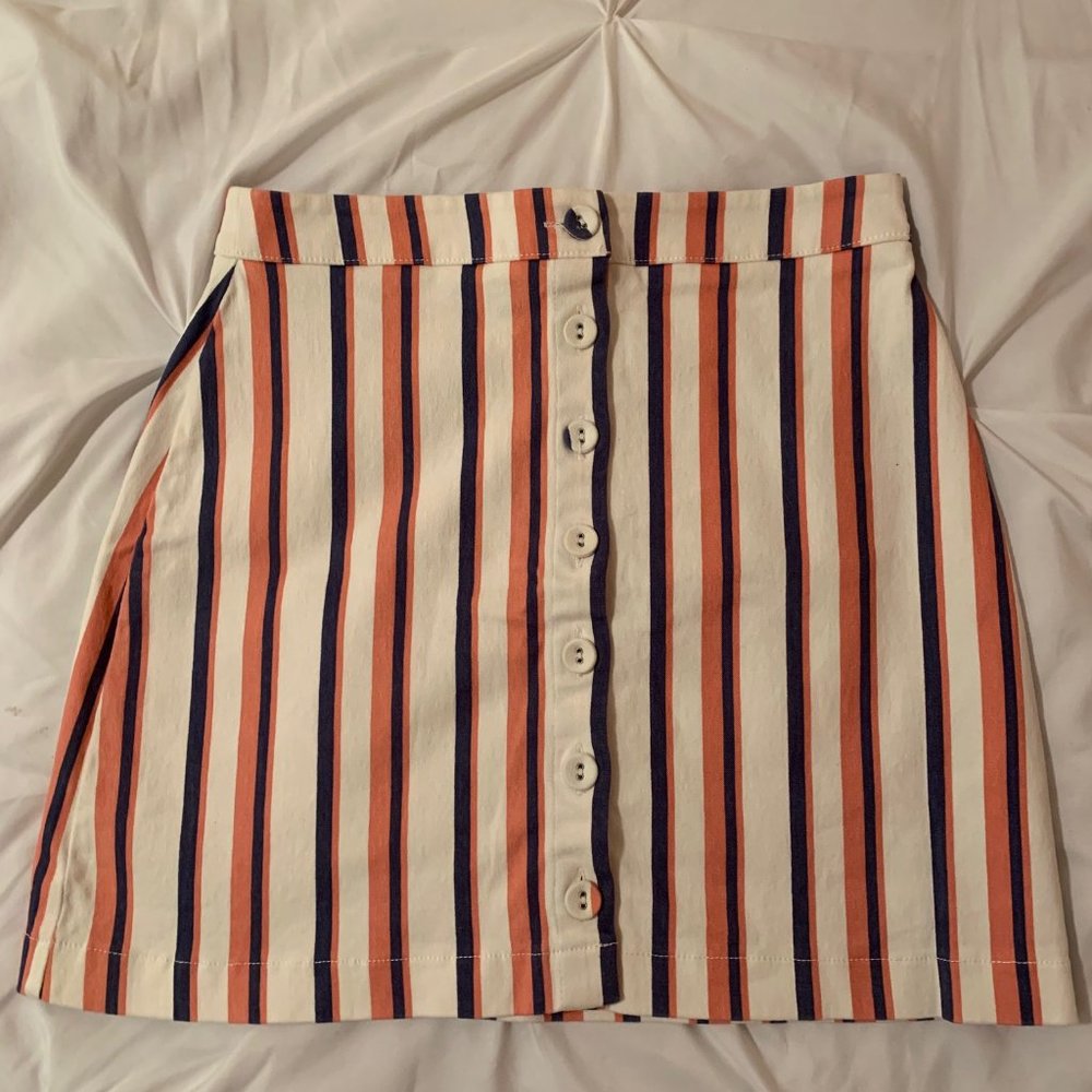 Forever 21 Pink and Blue Mini Skirt Size M Stripes